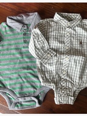 Baby Gap Boy’s Polo & Poplin Bodysuit Bundle 12-18 Months New